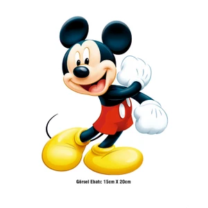 F17 Ajans Mickey Mouse Büyük 1 Adet Ütü ile Yapışan Tekstil Dtf Baskı