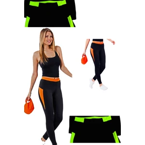 Best Trend   Siyah/neon Yeşil Kadın Sporcu Tayt EDY359