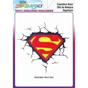F17 Ajans Superman Logo Ütü ile Yapışan Tekstil Dtf Baskı