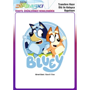 F17 Ajans Bluey Ütü ile Yapışan Tekstil Dtf Baskı