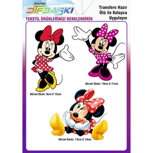 F17 Ajans Minnie Mouse Ütü ile Yapışan Tekstil Dtf Baskı