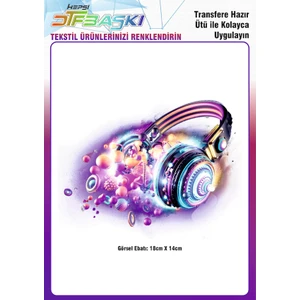 F17 Ajans Kulak Üstü Kulaklık Ütü ile Yapışan Tekstil Dtf Baskı