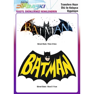 F17 Ajans Batman 2 Adet Ütü ile Yapışan Tekstil Dtf Baskı