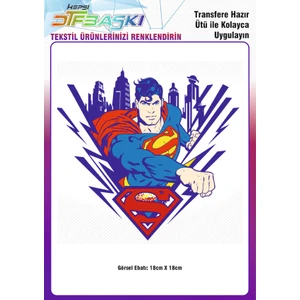 F17 Ajans Superman Ütü ile Yapışan Tekstil Dtf Baskı