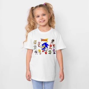Sonıc Baskılı Unisex Çocuk Tişört H02