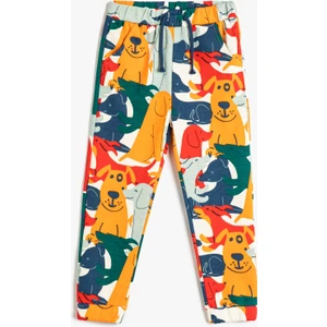 Jogger Eşofman Altı Hayvanlar Baskılı Cepli Pamuklu