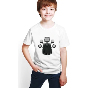 Skibidi Toilet Baskılı Unisex Çocuk Tişört H09