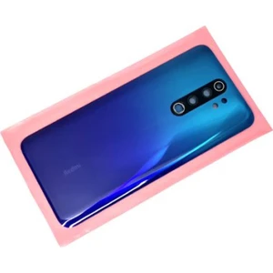 Xiaomi Redmi Note 8 Pro Arka Pil Batarya Kapağı (Cam Lensli) Mavi