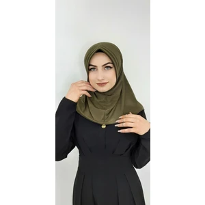 Erasra Class Takmatik Pratik Eşarp -Hac -Umre -Günlük Kullanıma Uygun Iç Göstermez Haki Yeşili