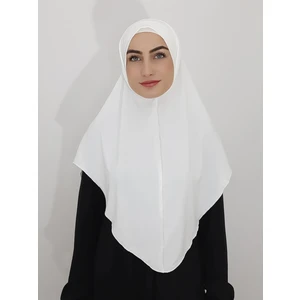 Erasra Class Namaz Örtüsühazır Büyük Esarp Malezya Modeli Khimar Tek Parca Hac ve Umre Icin  Ekru Renk
