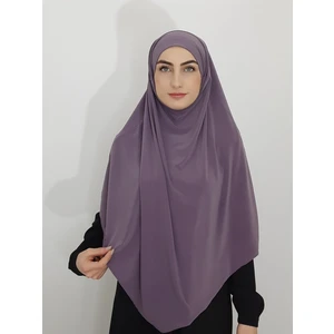 Erasra Class Hazır Sufle Baglamalı Pratık  Peceli Büyük  Esarp Khimar Leylak Renk