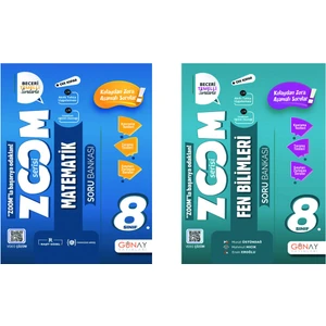 Günay Yayınları Gün&Ay Yayınları 8. Sınıf Zoom Matematik ve Fen Bilimleri Soru Bankası Seti