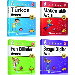Mutlu Yayınevi 4. Sınıf Avcı Serisi Türkçe Matematik Fen Bilimleri Sosyal Bilgiler Avcısı Seti Mutlu Yayınları