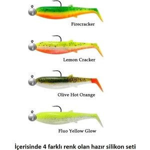 Savage Gear Cannibal Shad 8cm 5gr+7.5gr #2/0 Dark Water 4+4 Adet Silikon Seti