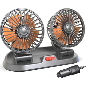 24V Araba Fanı Çift Kafalı Fan Taşınabilir Otomatik Soğutma Fanı Soğutma Büyük Rüzgar Elektrikli Fan Araba Katlanır Fan (Yurt Dışından)