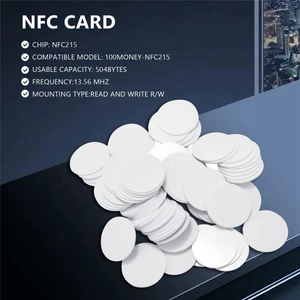 100 Adet/grup Nfc Pvc Paraları Çip Telefonları Mevcut Etiketler Etiketi 215 (Yurt Dışından)