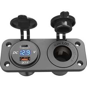 12 V USB Tip-C ve Qc3.0 Araba USB Bağlantı Noktası Çıkışı Şarj Soketi Araba Deniz Tekne USB Araba Soketi Için Şarj Bağlantı Noktası (Yurt Dışından)
