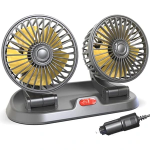 12V Araba Fanı Çift Kafalı Fan Taşınabilir Otomatik Soğutma Fanı Soğutma Büyük Rüzgar Elektrikli Fan Araba Katlanır Fan (Yurt Dışından)