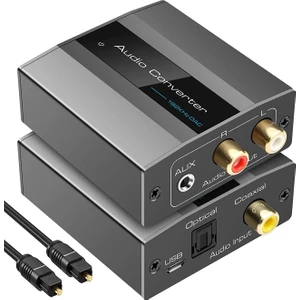 Optik - Rca Dönüştürücü Ses Dönüştürücü Dijital - Analog Ses Koaksiyel - Rca Adaptörü 3,5 mm Aux, Optik Kablo ile (Yurt Dışından)