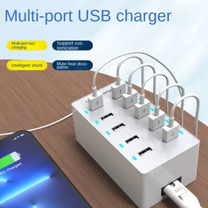50W USB Çoklu Bağlantı Noktası Şarj Cihazı Hızlı Şarj Şarj Cihazı Hub 10 Bağlantı Noktalı Hızlı Şarj Şarj Cihazı Şarj Masaüstü Şarj Cihazı Beyaz (Abd) (Yurt Dışından)