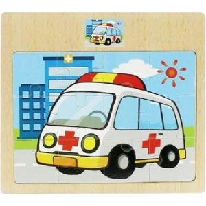 Sepeti Ambulans Resimli Ahşap Çocuk Puzzle 12 Parça 15X17CM