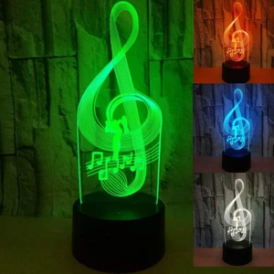 3D Müzik Notası Gece Lambası LED Lamba Illusi (Yurt Dışından)