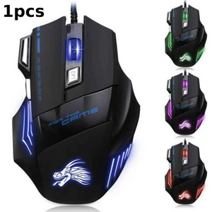 Kablolu Oyun Faresi 7 Düğme Arkadan Aydınlatmalı Ergonomik USB Fareler 5500 Dpı Arka Işık Ayarlanabilir Optik Fare Pc Gamer Bilgisayar Masaüstü Için (Yurt Dışından)