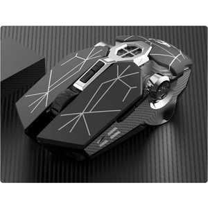 Bluetooth Kablosuz Çift Mod Şarjlı Gaming Mouse Sessiz Su Soğutmalı Aydınlatmalı Mekanik Mouse, USB 6 Tuşlu Kablosuz Mouse 6 Değiştirilebilir LED Renk Ergonomik Program (Yurt Dışından)