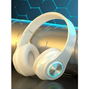 Bluetooth Kulaklık Kulak Üstü, 60 Saat Çalma Süresi Katlanabilir Hafif Kablosuz Kulaklık Hi-Fi Stereo, Dahili Hd Mikrofonlu Bas Ayarlanabilir Kulaklık, Fm, Pc/ev Için Sd/tf (Beyaz) (Yurt Dışından)
