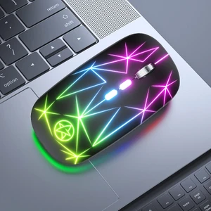 Şarj Edilebilir Rgb Kablosuz Fare USB 2.4 Ghz Bilgisayar Mause Gamer Fare LED Arkadan Aydınlatmalı Ergonomik Oyun Fareleri Pc Dizüstü Bilgisayar Için Sessiz (Yurt Dışından)