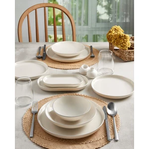Güral Porselen Bilbao 30 Parça 6 Kişilik Yemek Takımı Gümüş