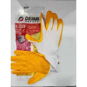 Safety  D.007 Sarı Beyaz Eldiven No:10 (10çift)