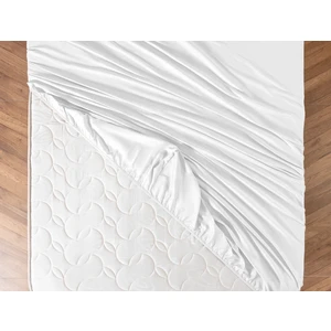 Madame Coco Ciel King Size Plus Lastikli Saten Çarşaf - Beyaz