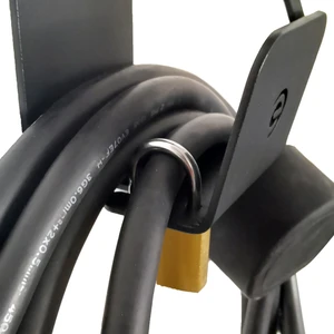 Tip 2 Ev Şarj Tutucu, Iec 51296-2 Fişli Elektrikli Araba Için Asma Kilit Kilitlenebilir Duvara Montaj Tutucu Siyah