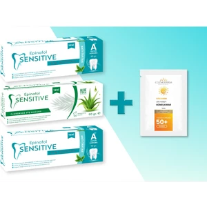 Epinafol Sensitive  A Plus Antitartar & Aloeveraözlü Diş Macunu 3'lü + Cozmoderm Güneş Kremi Hediyeli