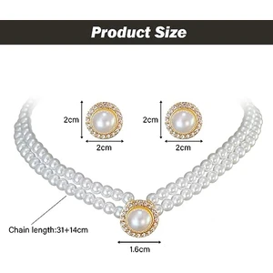 Inci Kolye Küpe Takı Kadınlar Için Set Kızlar Gelin Takı Seti Inci Choker Set Düğün Partisi Doğum Günü Yıldönümü Noel Anneler Günü Sevgililer Günü Hediyeler (Yurt Dışından)