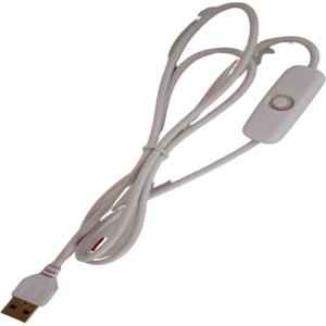 Hazar Led 100 cm 2 Amper Swich'li Açık Uçlu Anahtarlı Beyaz USB Kablo USB Erkek Kablo