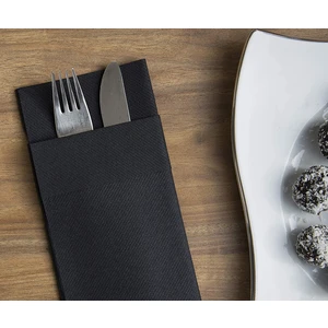 AS7  Market Aırlaıd Cepli Siyah Peçete 50'li