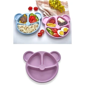 Hb Life Ayıcık Şekilli Mama ve Yemek Tabağı - Pembe Renk 20 cm