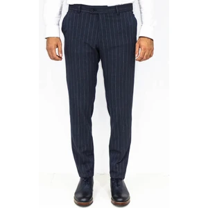 Çizgili Lacivert Erkek Kumaş Pantolon