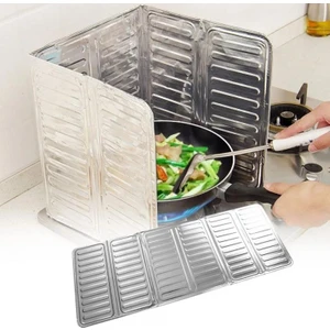 Ocak Yağ Sıçrama Koruyucu Katlanır Alüminyum Levha -Kolay Silinir Piknik Tüpü Rüzgar Önleyici Panel