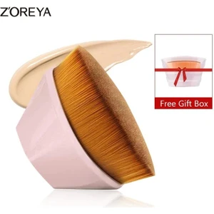 Kabuki Pembe Altıgen Vücut Kremi Makyaj Yüz Allık Sıvı Toz Fondöten Fırçası