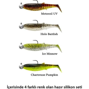 Savage Gear Cannibal Shad 6.8cm 3gr+5gr #1/0 Clear Water 4+4 Adet Silikon Seti