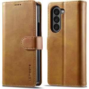 Lc.imeeke Samsung Galaxy Z Fold5 5g Için Deri Telefon Kılıfı - Kahverengi (Yurt Dışından)