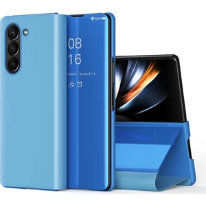 Yue Store Samsung Galaxy Z Fold5 5g Için Kaplama Ayna Deri Telefon Kılıf - Mavi (Yurt Dışından)