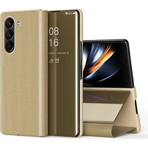 Yue Store Samsung Galaxy Z Fold5 5g Için Kaplama Ayna Deri Telefon Kılıf - Altın (Yurt Dışından)