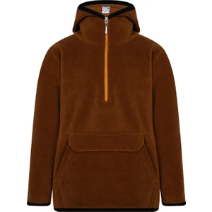 ASL Kids Colors Çocuk Polar Yarım Fermuarlı Kapşonlu Kanguru Cep Sweatshirt Lacivert Unisex