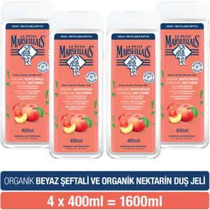 Le Petit Marseillais Beyaz Şeftali ve Nektarin Banyo ve Duş Jeli x4