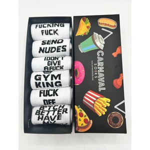 Carnaval Socks 6'lı Ofansif Yazılı Trend Tenis Çorap Seti