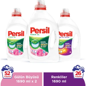 Gülün Büyüsü Sıvı Çamaşır Deterjanı 26 Yıkama x 2 adet + Persil Color Jel Deterjan 26 yıkama